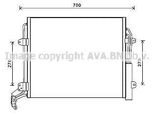 Prasco VNA5324D - Condensatore Aria Condizionata Oe 7N0820411A Con Essiccatore Per Alhambra (710, 711), Sharan (7N)