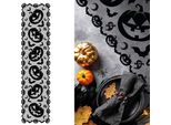 Halloween Table Runner Pumpkin Design Party Decoration Spooky Atmosphere Autumn Leaf Vampires Pumpkin Heads Ghosts Bats Scary Halloween Decoration, Colore: Nero