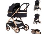 Carrozzina Chipolino 2 In 1 Borsa Fasciatoio Vista, Copripiedi, Cestino, Imbracatura Nero