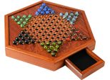 Gioco Da Tavolo Halma, Gioco Portatile In Legno Con Biglie, Gioco Per Famiglie Con Cassetti