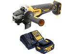 Smerigliatrice Angolare A Batteria Dewalt Dcg 406 M1 18 V 125 Mm Brushless + 1X Batteria 4,0 Ah + Caricabatteria