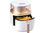 Klarstein Heißluftfriteuse, XL Air Fryer zum Frittieren, Friteuse mit Dampffunktion, Temperaturwahl und 16 Programme, Airfryer zum Luftfritieren, Heißluftfriteuse ohne Öl 1500 W, 7,5 Liter