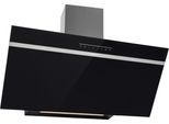 Klarstein Dunstabzugshaube 90 cm Umluft/Abluft, Dunstabzugshaube Schwarz mit Spühlmaschinenfestem Filter, Dunstabzug Schräg mit 514m³/h Luftstrom, Abzugshaube 90 cm Breit, Wandhauben mit Wi-Fi & LEDs
