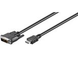Goobay 50582 Cavo DVI-D/HDMI™, Nichelato, 5 M, Nero - Spina DVI-D Single-Link (18+1 Pin) > Spina Hdmi™ (Tipo A)