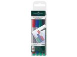 Faber-Castell 152404 Marcatore Cd Multimark - Non Permanente, S, Astuccio 4 Colori