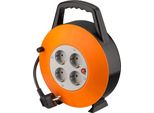 Goobay 71354 Avvolgicavo 15 M Arancio-Nero Con 4 Prese Di Terra E Protezione Da Sovraccarico