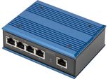 Digitus Switch Ind. 4-Port Gigabit 30W Poe Unmanaged Blau