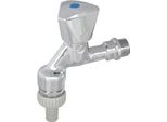 Js Auslaufventil Mit Rb,Rv,Sv 3-Kt.-Griff Blau,1/2",Pol.Cr,Dvgw"
