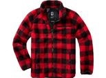 Brandit - Giacca In Pile Teddy Rosso / Nero - S
