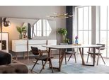 Set Da Pranzo Sala Da Pranzo Tavolo Sedie Tavolo Credenza Set 9 Pezzi Legno Bianco