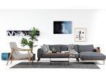 Soggiorno Divano Angolare Set Di Divani A L In Tessuto Grigio Design Moderno
