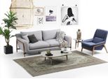 Set Di Divani 3 Posti Poltrona Tre Posti In Tessuto Design Moderno Grigio