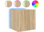 Parete Tv Con Luci Led Rovere Sonoma 40,5X35X40 Cm