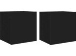 Pensili Tv Con Luci Led 2 Pezzi Nero 40,5X35X40 Cm