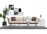 Divano A Quattro Posti 4 Posti In Tessuto Beige Design Moderno Soggiorno