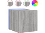Pensile Tv Con Luci Led Grigio Sonoma 30,5X35X30 Cm