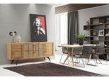 Set Da Pranzo Zona Pranzo Sala Da Pranzo Tavolo Da Pranzo Sedie Credenza 6 Pezzi Legno Marrone