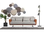 Divano A Tre Posti 3 Posti In Tessuto Arancione Design Moderno Soggiorno Grigio