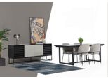 *Zona Pranzo Gruppo Sala Da Pranzo Tavolo Da Pranzo Sedie 8 Pezzi Legno Nero Set Nuovo