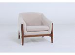 Poltrona Wing Chair Tessuto Bianco Soggiorno Poliestere 1 Posto Moderno Nuovo