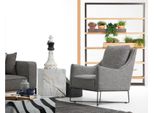 Poltrona Wing Chair Poltrona Cocktail In Tessuto Soggiorno Moderno Grigio