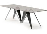 Tavolo Tavolo Da Pranzo Soggiorno Tavolo Da Pranzo Acciaio Inox Vetro Arredo Italia Bizzotto