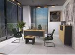 Studio Ufficio Scrivania Ad Angolo Tavolino Credenza Moderna Marrone