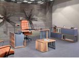 Studio Ufficio Scrivania Tavolino Schedario Moderno Marrone