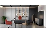Scrivania Ad Angolo Credenza Tavolino Studio Legno Moderno Nero