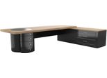 Scrivania Moderna Per Ufficio Nero Marrone Scrivania Ad Angolo Mobili In Legno