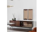 Credenza Cassettiera Credenza Specchio Legno Moderno Marrone Set Set