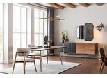 Set Da Pranzo Sala Da Pranzo Tavolo Sedie Credenza Set 7 Pezzi Legno Marrone Nuovo