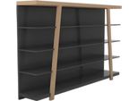 Libreria Moderna Marrone Nero Elegante Mobile Da Ufficio Scaffale In Legno