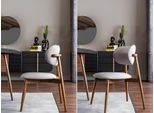 Set Di Sedie Da Pranzo 4 Pezzi Sedie Da Cucina Senza Braccioli Tessuto Grigio