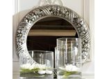 Specchio Da Parete Specchio Rotondo Argento Barocco Rococò Mobili Italia 60Cm Legno
