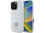 Guess Guhcp16Lm4Dgph Iphone 16 Pro 6.3 BiałY/Bianco Custodia Rigida In Silicone Logo Strass 4G