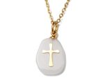Kette Mit AnhäNger Firetti "Schmuck Geschenk Kreuz", Grau (Gelbgoldfarben, Grau), Halsketten, Damen, Edelstahl, L: 45 B: 2Mm, Made In Germany - Mit Rosenquarz, Quarz Oder Amethyst, B:2Mm