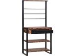 Vidaxl Scaffale Da Cucina Multicolore E Nero 80 X 40 X 160 Cm