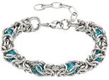 Edelstahlarmband Bruno Banani "Schmuck", Blau (Edelstahlfarben, TüRkis, TüRkis), ArmbäNder, Damen, 25,5Cm, Edelstahl, Edelstahlarmband, Mit Glasstein