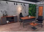 Scrivania Angolare Tavolino Libreria Legno Ufficio Studio Marrone