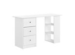 In And Outdoormatch Desk Ginni - Con 3 Cassetti - E Scomparti - 120X49X72 Cm - Bianco - Scrivania Decorativa - Pratico