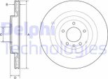 2X Disco Freno Delphi BG9126C Per Land Rover Range Rover Sport (L494) 49Mm