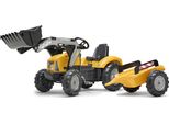 Falk Trattore A Pedali Super Loader 2054AM Con Caricatore E Rimorchio - Giallo