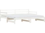 Vidaxl Letto Da Giorno Allungabile Bianco 90X190 Cm In Legno Di Pino Massiccio
