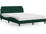Struttura Letto Vidaxl "Dover"" Verde Scuro 140X190 Cm In Velluto"