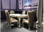 Set Sala Da Pranzo 7Pcs Barocco Rococò Tavolo 6X Sedie Gruppo Di Sedie Intagliate