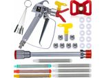 Rosfix Pistola A Spruzzo Airless Set 517 – Pistola A Spruzzo Professionale, Lancia Da 30 Cm, Filtro, Protezione Ugello, Guarnizioni