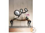 Specchio Classico Di Design Con Cornice In Vero Legno Nero, Specchio Da Parete, Arredo Italia