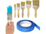 Rosfix Set Di 5 Pennelli Sintetici + Nastro Adesivo Per Pittori 40 Mm X 50 M – Senza Aloni, Preciso, Per Pareti, Mobili, Acrilici E Acquerelli