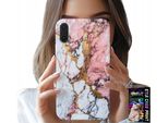 Custodia Per Huawei P20 - Rosa E Bianco Marmorizzato, Motivi In Pietra